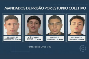 Polícia apura estupro coletivo contra adolescente em Copacabana e busca por 4 homens e 1 menor — Foto: Reprodução TV Globo